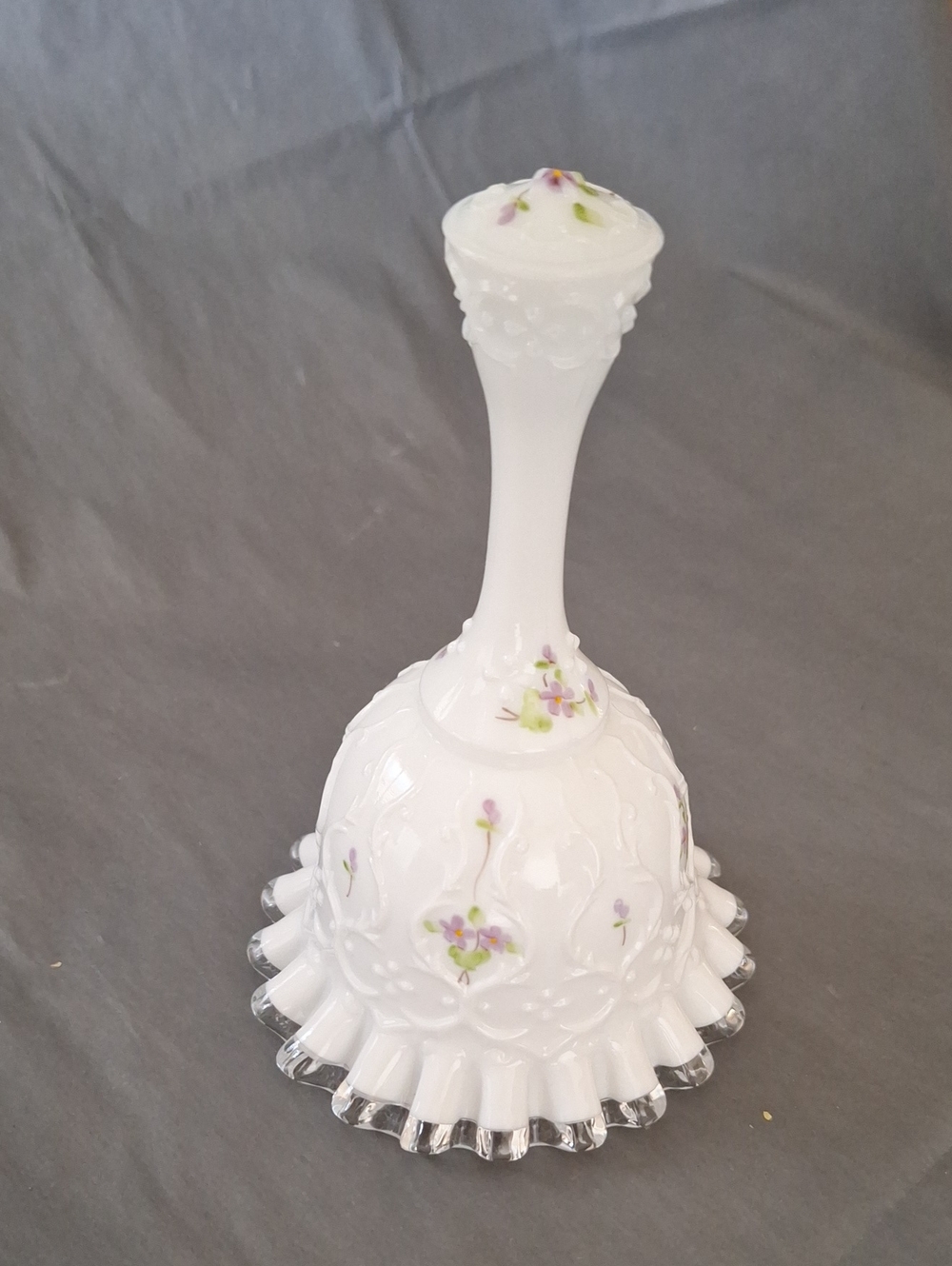 Vintage Fenton Spanish Lace Milk Glass Bell